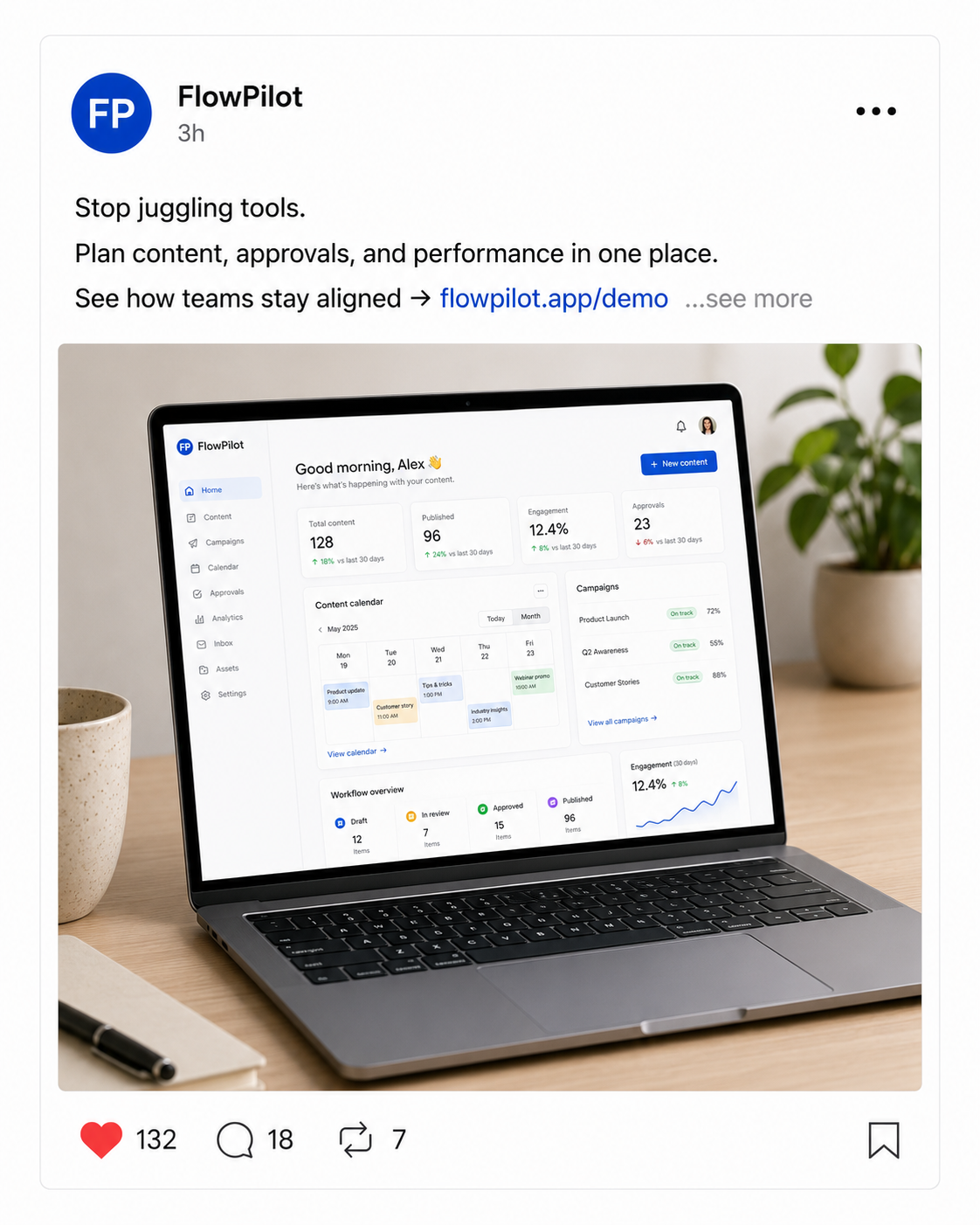 Privly-generated social post mockup for a consumer brand.