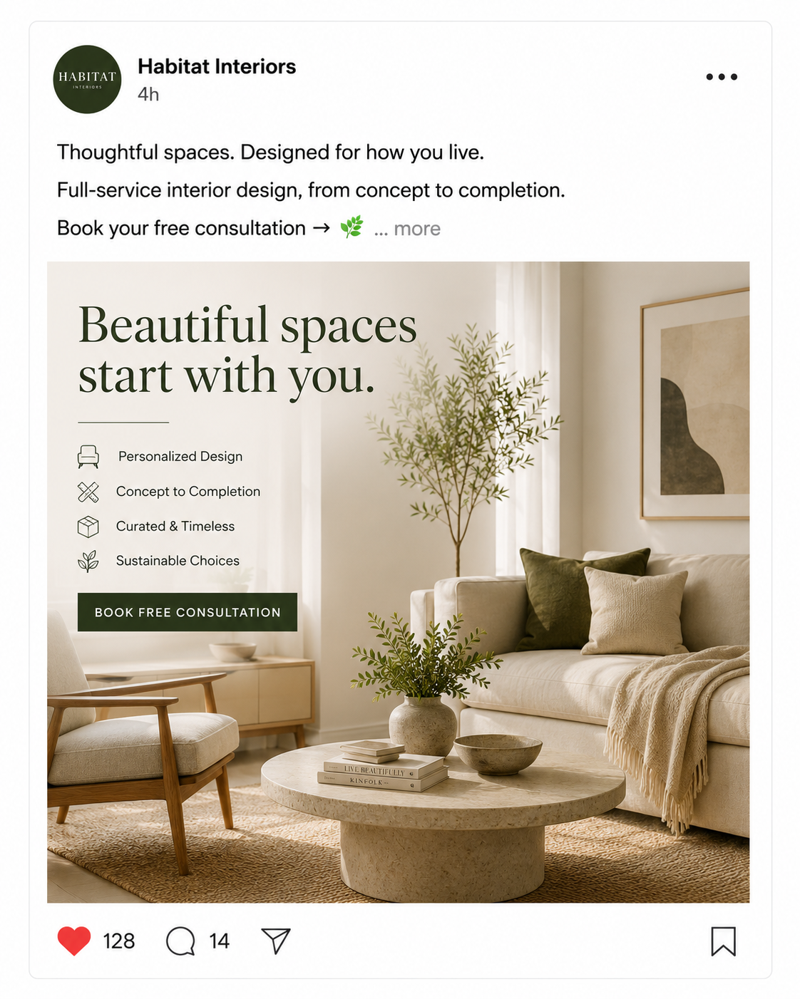 Privly-generated social post mockup for a service business.