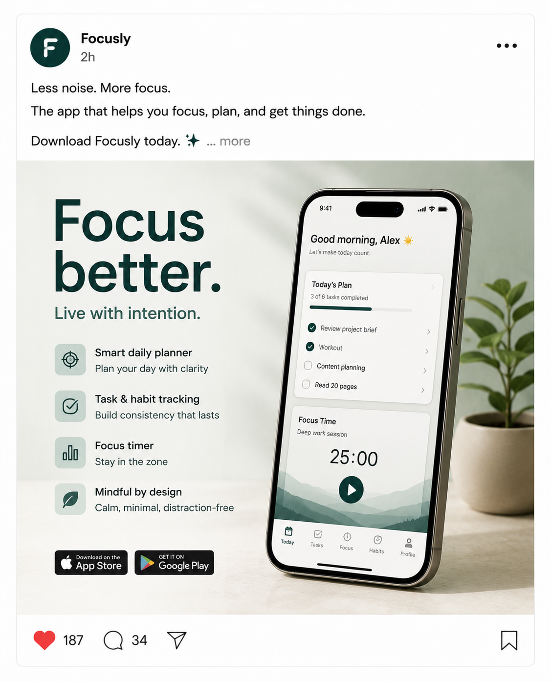 Privly-generated social post mockup for a local business.